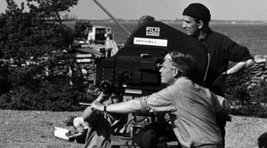 Black and White Photo of Film Shoot