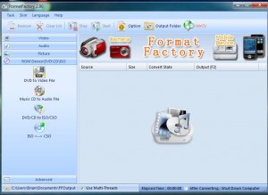 The first Format Factory menu