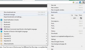 Wrench to Bookmarks to Bookmark Manager