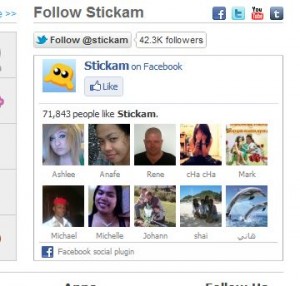 A facepile from Stickam.com