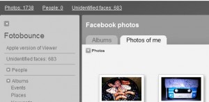 Photo of Facebook Tagged Photos menu in Fotobounce