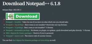 Photo of Notepad ++ Download Page