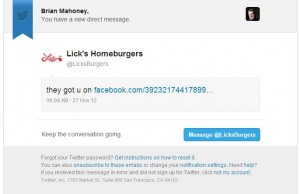 Photo of a phishing direct message on Twitter. 