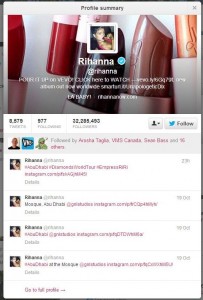 Photo of Rihanna on Twitter