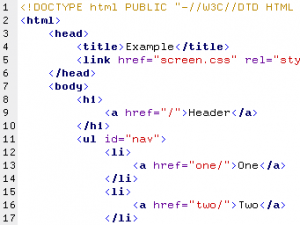 Photo of HTML coding