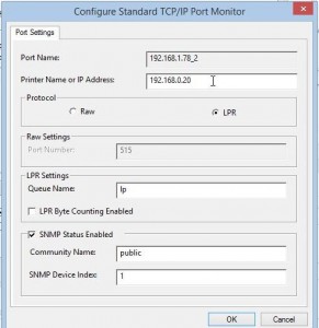 Photo of Network Printer Port Assignment