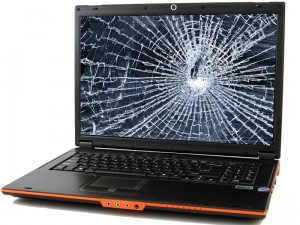 Photo of broken laptop