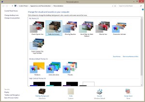 Photo of Windows Personalize menu