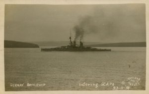 German Battleship entering Scapa